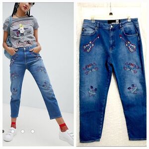 Moschino Love Moschino Guitar Printed Boyfriend Jeans Size 32